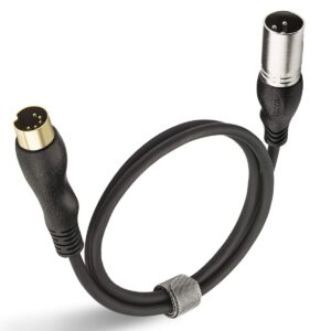 ebxya midi to xlr adapter cable 6 feet - midi 5 pins din male to xlr 3 pins male