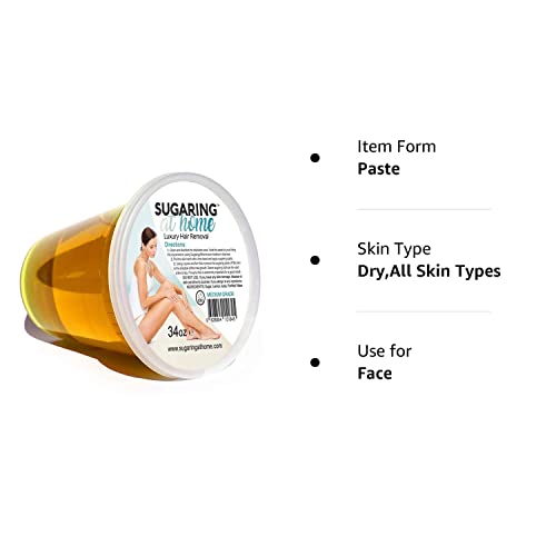 Sugaring Hair Removal Paste Medium for Professional Use on Bikini, Brazilian, Arms, Legs, Back 34 oz.