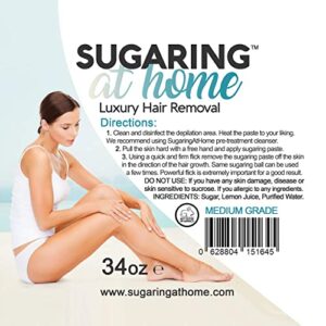 Sugaring Hair Removal Paste Medium for Professional Use on Bikini, Brazilian, Arms, Legs, Back 34 oz.