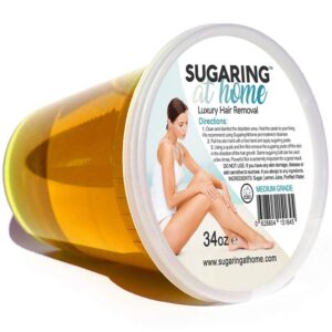 sugaring hair removal paste medium for professional use on bikini, brazilian, arms, legs, back 34 oz.