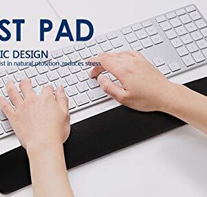 Silicone Keyboard Wrist Rest Pad- Non-Slip Durable & Comfortable for Easy Typing & Pain Relief, Gel Wrist Rest for Keyboard, Strong Grip Designed for Office & Home Use Black 15.7x2.5 in