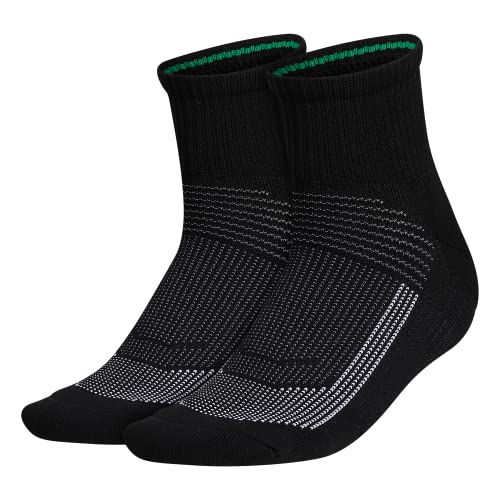 adidas Ub21 Superlite Running Quarter Socks (2-Pair), Black/Grey/White, Large