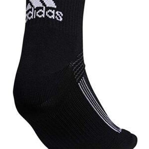 adidas Ub21 Superlite Running Quarter Socks (2-Pair), Black/Grey/White, Large