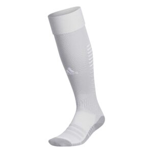 adidas speed 2 soccer socks for boys, girls, men and women (1-pair), team light grey/white/light onix grey, small