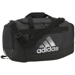 adidas unisex defender 4 small duffel bag, black/silver metallic, one size