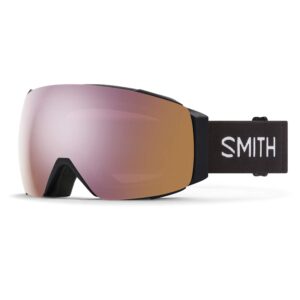 smith i/o mag snow goggle - black | chromapop everyday rose gold mirror + extra lens