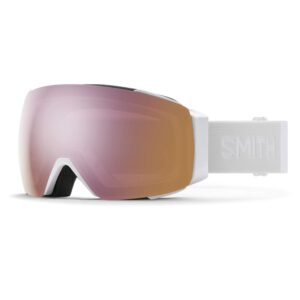 smith i/o mag snow goggle - white vapor | chromapop everyday rose gold mirror + extra lens