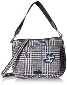 vera bradley women's performance twill carson shoulder bag crossbody purse, bedford plaid, one size