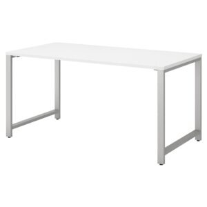 bush business furniture 400 series table desk with metal legs, 60w x 30d, platinum gray