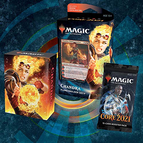 Magic: The Gathering Chandra, Flame’s Catalyst Planeswalker Deck | Core Set 2021 (M21) | 60 Card Starter Deck, C76580000