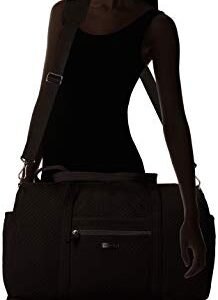 Vera Bradley Women's Microfiber Large Travel Duffle Bag, Black, One Size