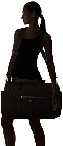 Vera Bradley Women's Microfiber Large Travel Duffle Bag, Black, One Size