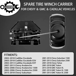 Spare Tire Hoist Spare Tire Winch Carrier | for 2001-2018 Chevy Suburban Avalanche Tahoe GMC Yukon Cadillac Escalade | Replaces# 924-517, 22968178, 25974845, 15204233