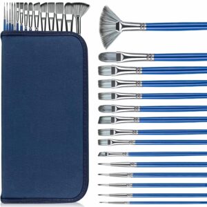 Paint Brush Set,Rosmax Artist Paint Brushes-Nylon Hair &15 Different Sizes for Acrylic Painting,Oil,Watercolor,Fabric-Great for Kids Adult Drawing Arts Crafts Supplies or Beginners,Professionals-1