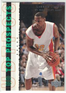 2003 upper deck top prospects lebron james rookie insert card