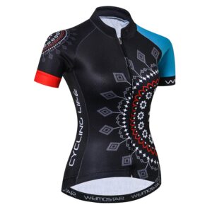 psport women's cycling jersey short sleeve bike shirts reflective