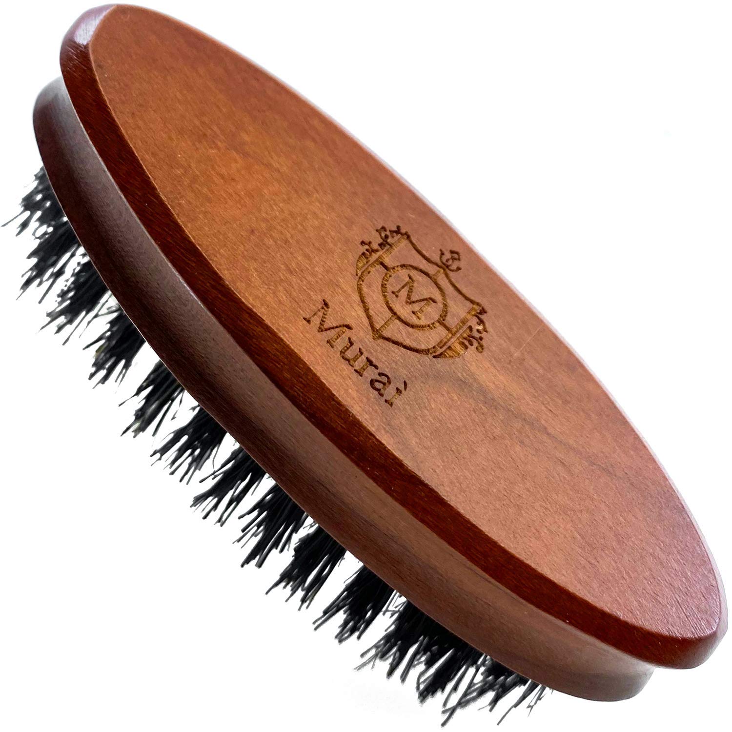 Murai Beard Kit for Men Gift Set Mens Beard Grooming Kit - Military Paddle Hair Brush, Large Handle Beard Brush, Pocket Sized Oval Beard Brush, Wood Beard Comb, and Hairbrush Cleaner (Beard Kit, Soft)