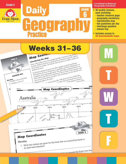 Daily Geography Practice, Grade 6, Weeks 31–36