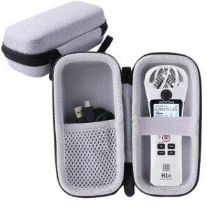 werjia hard eva travel case fits zoom h1n/zh1 h1 handy recorder (grey)