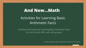 activities for learning arithmetic facts