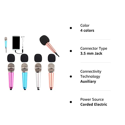 LOCOLO 4Pcs Mini Microphone with Omnidirectional Stereo Mic for Voice Recording, Portable Microphone Chatting and Singing Compatible with Smartphone