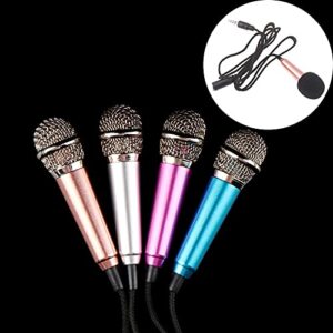 LOCOLO 4Pcs Mini Microphone with Omnidirectional Stereo Mic for Voice Recording, Portable Microphone Chatting and Singing Compatible with Smartphone