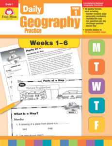 daily geography practice, grade 1, weeks 1–6
