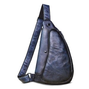 le'aokuu mens fashion casual tea designer travel hiking crossbody chest sling bag rig one shoulder strap bag for men leather