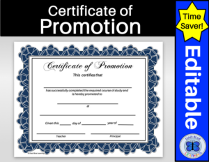 certificate of promotion navy rosette