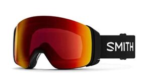smith optics 4d mag unisex snow winter goggle - black, chromapop everyday red mirror
