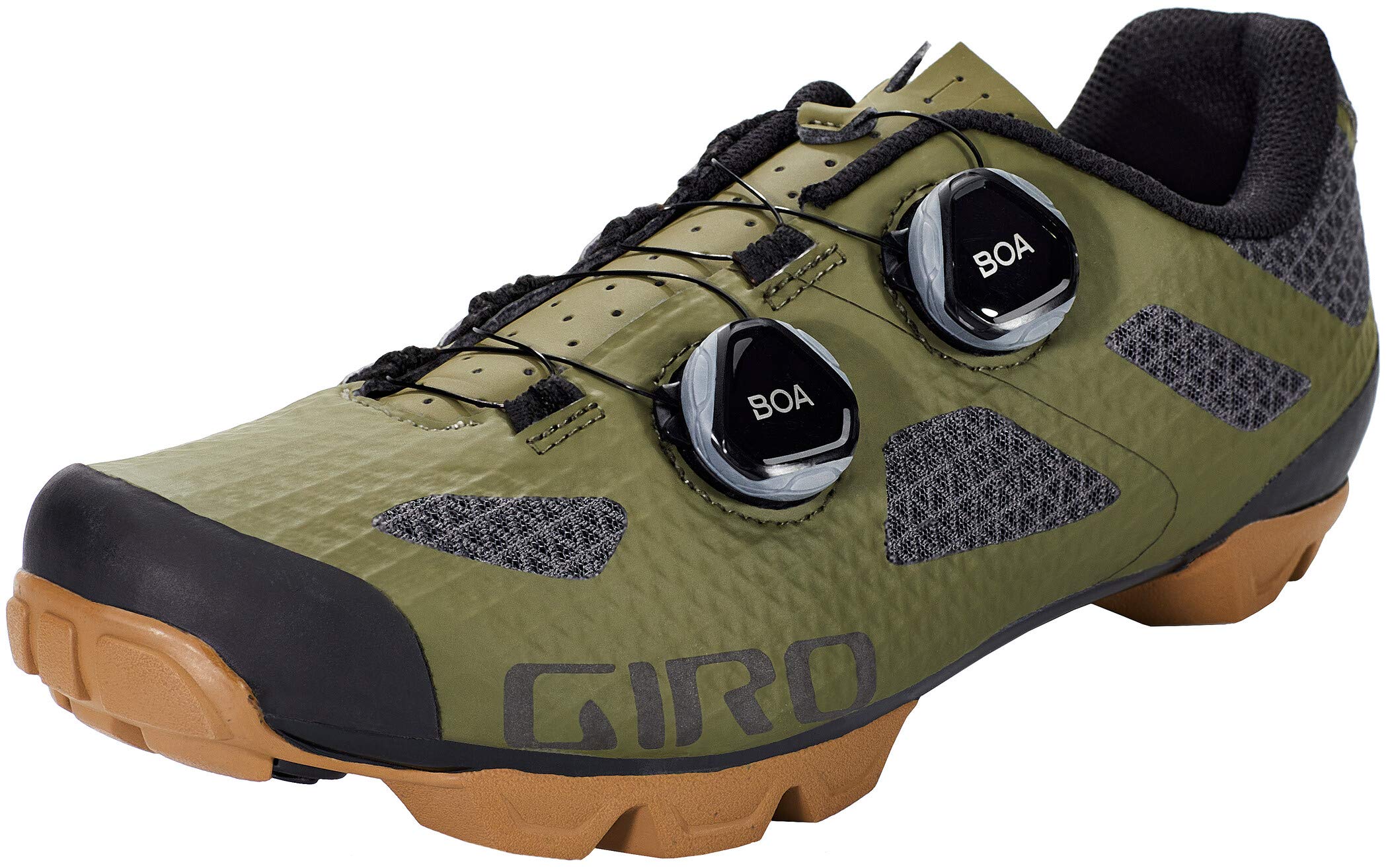 Giro Sector Men Clipless Mountain Bike Shoes - Olive/Gum (2021), 44