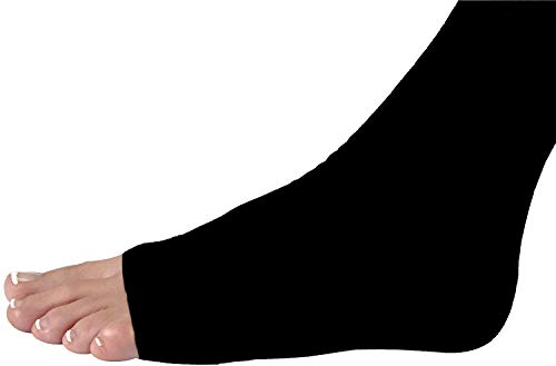 JOBST Relief Thigh High Graduated Compression Socks, 20-30 mmHg - Comfortable Unisex Design with Silicone Dot Band - Open Toe, Black, Large