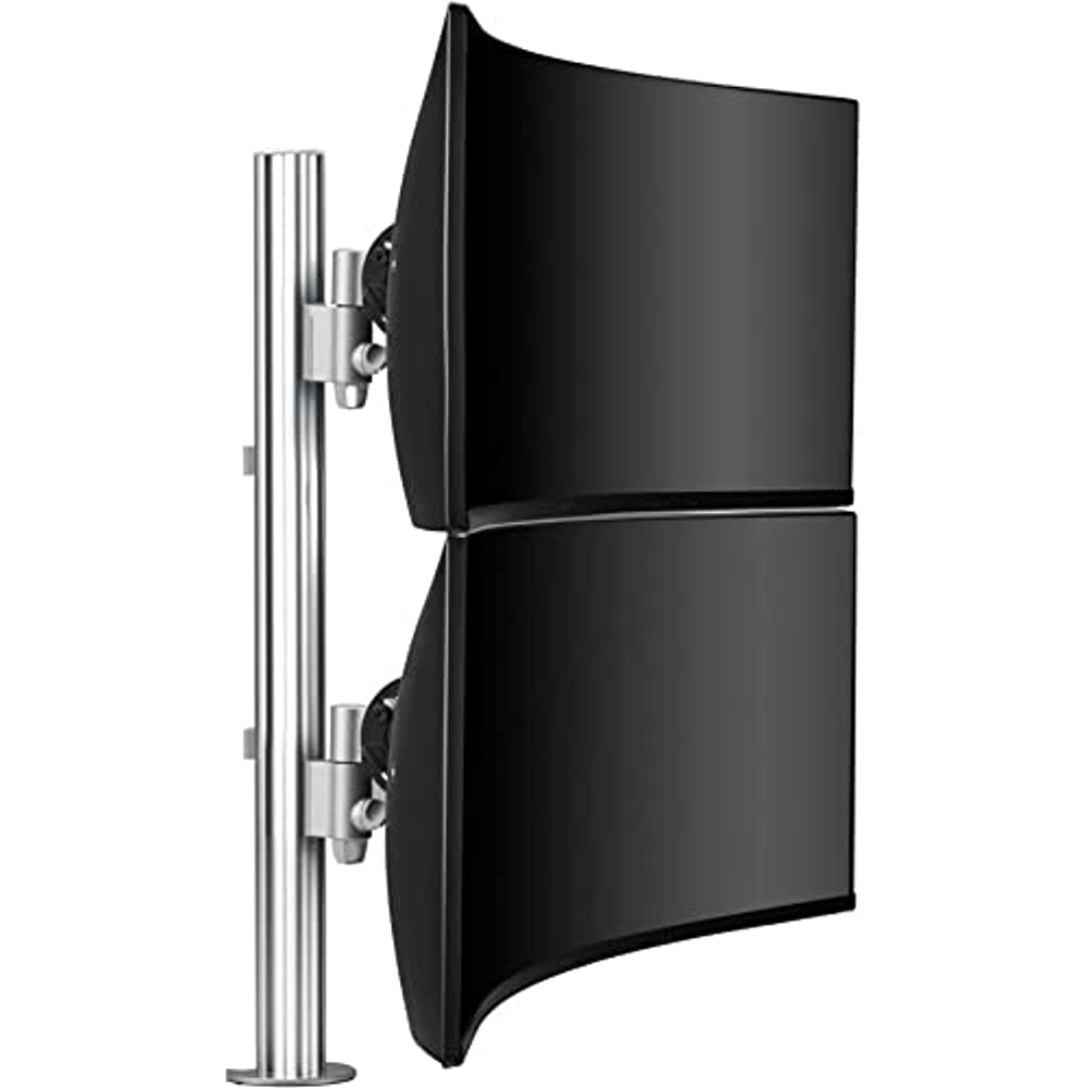 Atdec Dual Stack Heavy Monitor Desk Mount - Flat and Curved up to 49in - VESA 75x75, 100x100