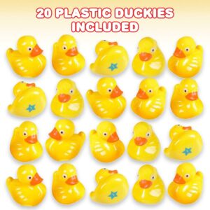 Gamie Plastic Duck Matching Game, Includes 20 Ducks with Numbers & Shapes, Memory Game for Kids, Fun Educational Learning Toys for Preschoolers, Develops Memory, Concentration, & Number Recognition