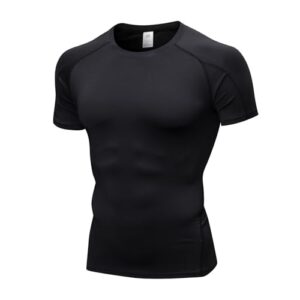 cargfm men short sleeve compression shirts athletic workout t-shirt upf 50+ quick dry sports base layer undershirts black