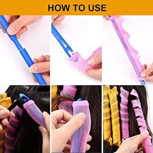 40pcs Heatless Spiral Hair Curlers for Long Hair, No Heat Curlers 22inch/55cm Magic Curls Hair Rollers with Styling Hooks for Women Kids