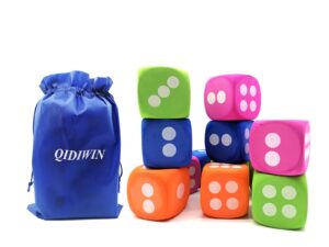 qidiwin jumbo eva dices, giant dot eva foam dices for kids building blocks,educational,party suppliers, 4 color,12pcs