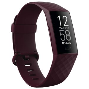 fitbit charge 4 fitness tracker, rosewood/rosewood
