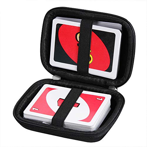 Anleo Travel Case for Mattel UNO Classic Card Game(Only Case) (Black)