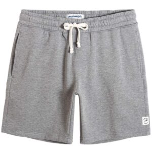 maamgic mens athletic shorts 9" cotton casual shorts elastic waist lounge sweat shorts workout gym shorts with pockets cushion light gray