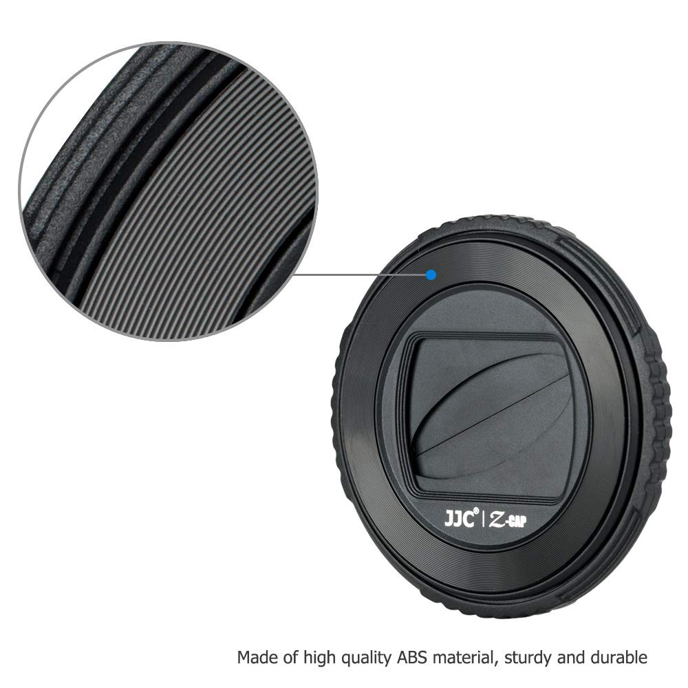JJC LB-T01 Lens Cap Cover Protector for Olympus TG-7 TG7 TG-6 TG6 TG-5 TG5 TG-4 TG4 TG-3 TG3 TG-2 TG2 TG-1 TG1 Tough Waterproof Camera, Rotate to Open or Close Leaves, Made of ABS Materials - Black