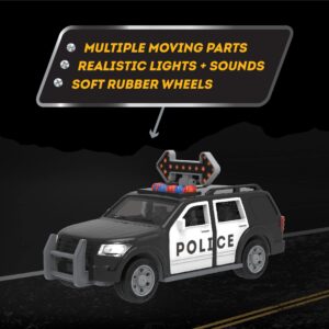 Driven by Battat – Micro 1/124 Scale – Police Car Toy SUV – Toy Vehicle with Lights and Sound – Rescue Car Toy for Boys & Girls & Toddlers Age 3+