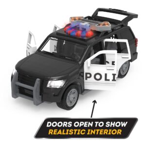 Driven by Battat – Micro 1/124 Scale – Police Car Toy SUV – Toy Vehicle with Lights and Sound – Rescue Car Toy for Boys & Girls & Toddlers Age 3+