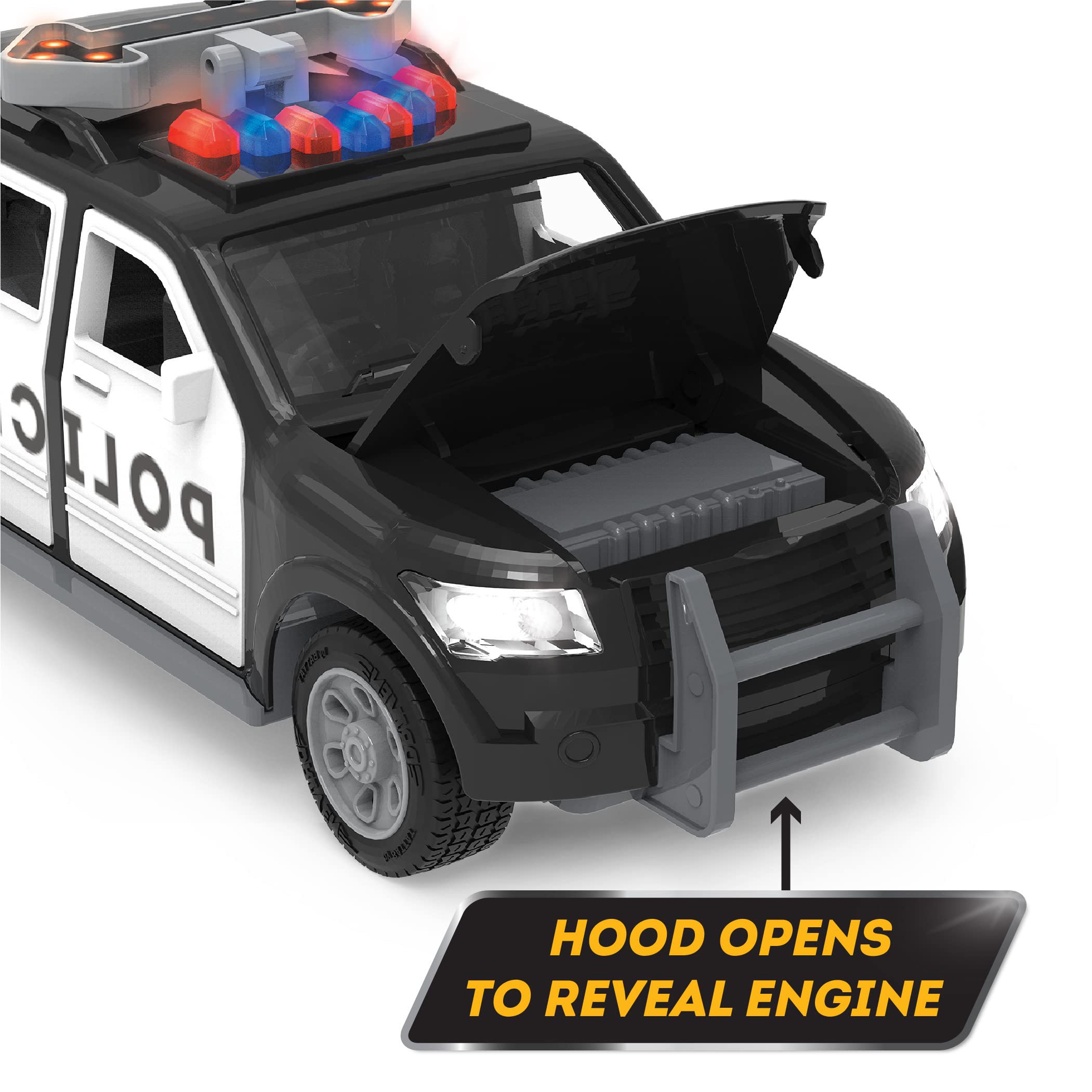 Driven by Battat – Micro 1/124 Scale – Police Car Toy SUV – Toy Vehicle with Lights and Sound – Rescue Car Toy for Boys & Girls & Toddlers Age 3+