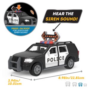 Driven by Battat – Micro 1/124 Scale – Police Car Toy SUV – Toy Vehicle with Lights and Sound – Rescue Car Toy for Boys & Girls & Toddlers Age 3+