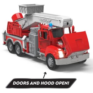 Driven by Battat – Micro 1/124 Scale – Fire Truck Toy– Realistic Toy Truck with Flashing Lights and Siren Sound & More – Gift Toy Car for Boys & Girls & Toddlers Age 3+