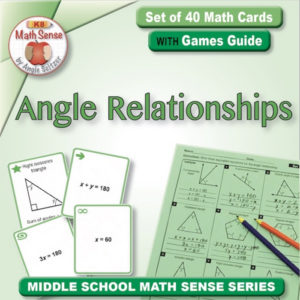 angle relationships: 40 math cards with games guide 8g18