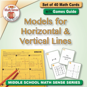 models for horizontal & vertical lines: 40 math cards with games guide 8e42-h