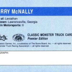 1990 Classic Monster Trucks Racing #41 Larry McNally Official Monster Truck Racing Association Trading Card From The Score Board Inc Company