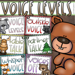 voice level chart posters woodland animals theme